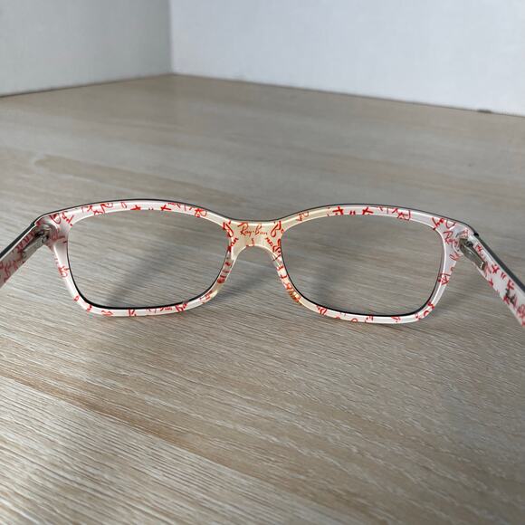 Ray-Ban RB5228 5014 Eyeglasses Black White and Red 55-17-140 Frames Only - Picture 5 of 9